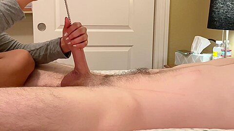 Cute Teases Me And Makes Me Orgasam With Sounding Rods Hot Wax And Cock Rings...
